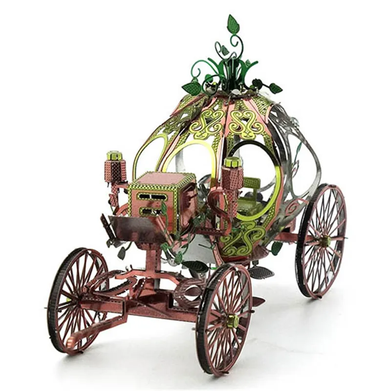 Pumpkin Car Cinderella Carriage Princess Fairy Tale 3D Metal Puzzles Model Kits Laser Cut Jigsaw Adults Collection