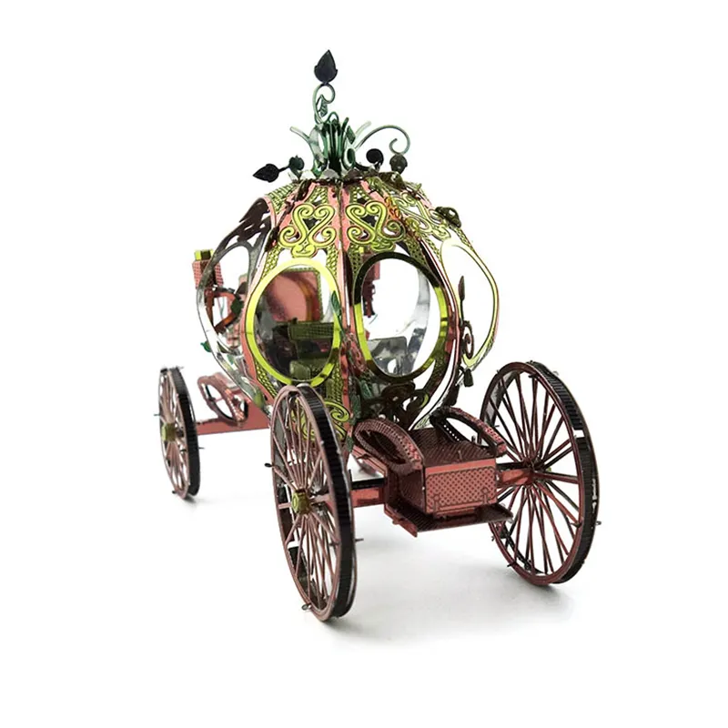 Pumpkin Car Cinderella Carriage Princess Fairy Tale 3D Metal Puzzles Model Kits Laser Cut Jigsaw Adults Collection