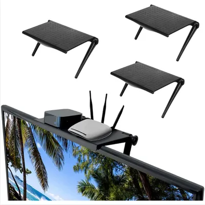 Punch Free Computer Monitor Rack Plastic TV Set Top Box Screen Bracket Router Storage Rack