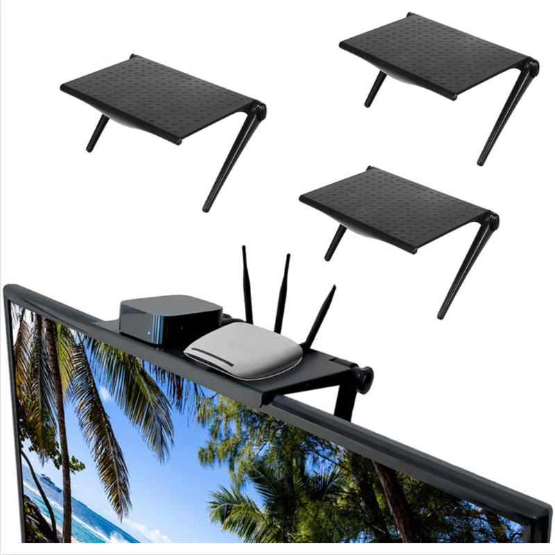 Punch Free Computer Monitor Rack Plastic TV Set Top Box Screen Bracket Router Storage Rack