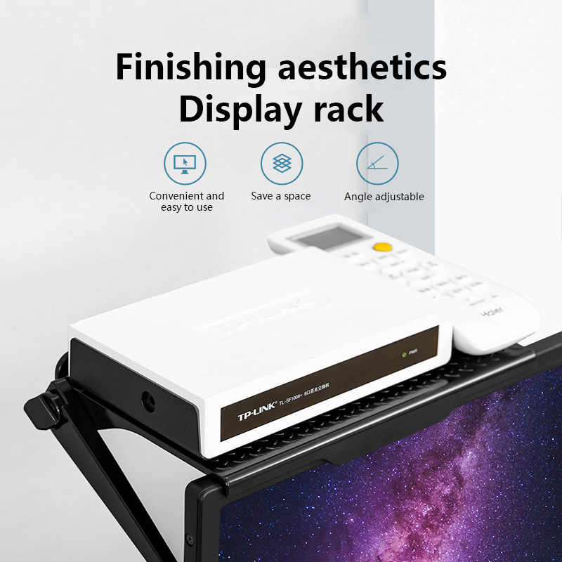 Punch Free Computer Monitor Rack Plastic TV Set Top Box Screen Bracket Router Storage Rack