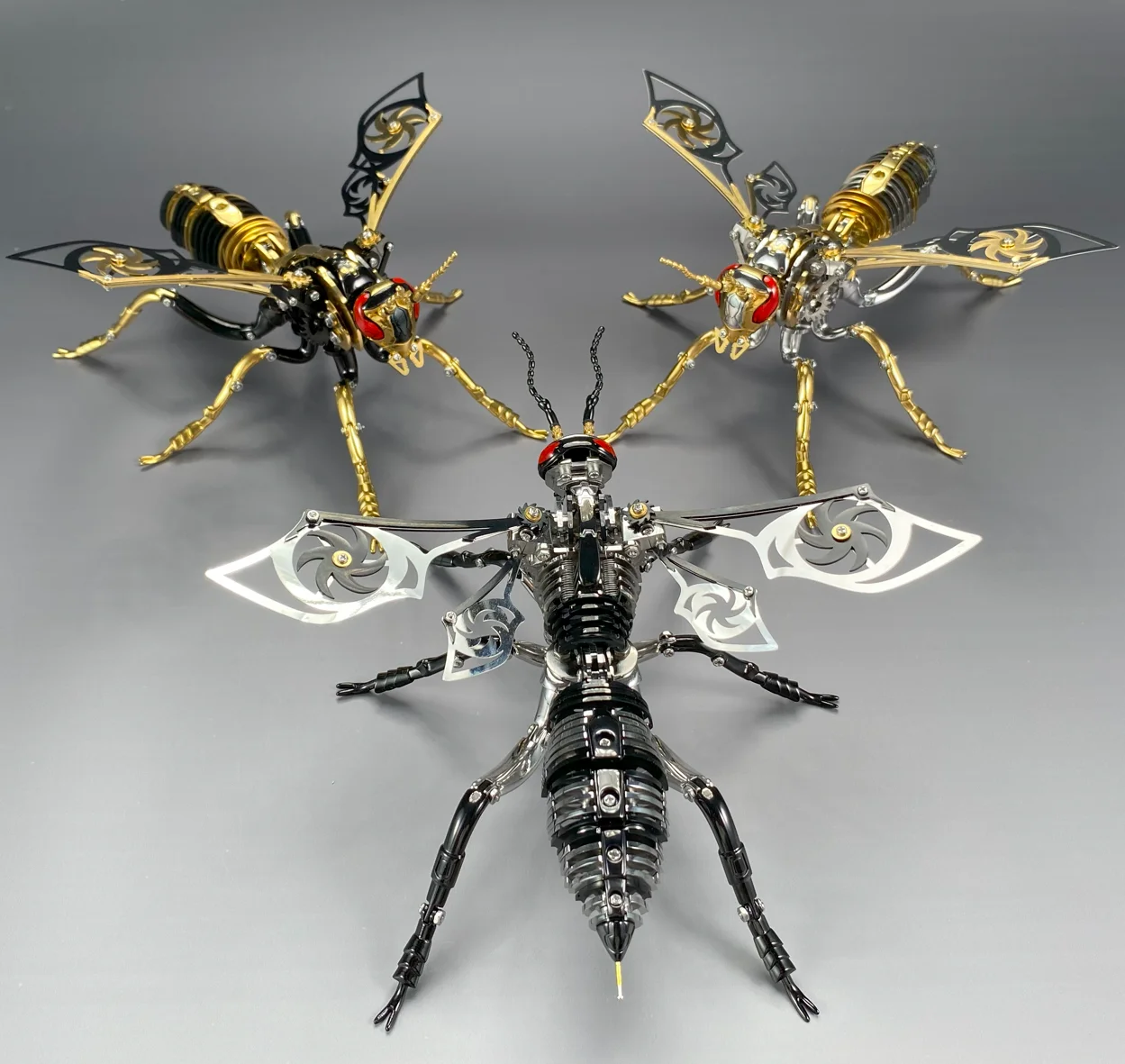 Punk 3D Wasp Stainless Steel Model Adult Assembly Kit Anti-Stress Metal Mechanical Insect Animal Toys Christmas Gift