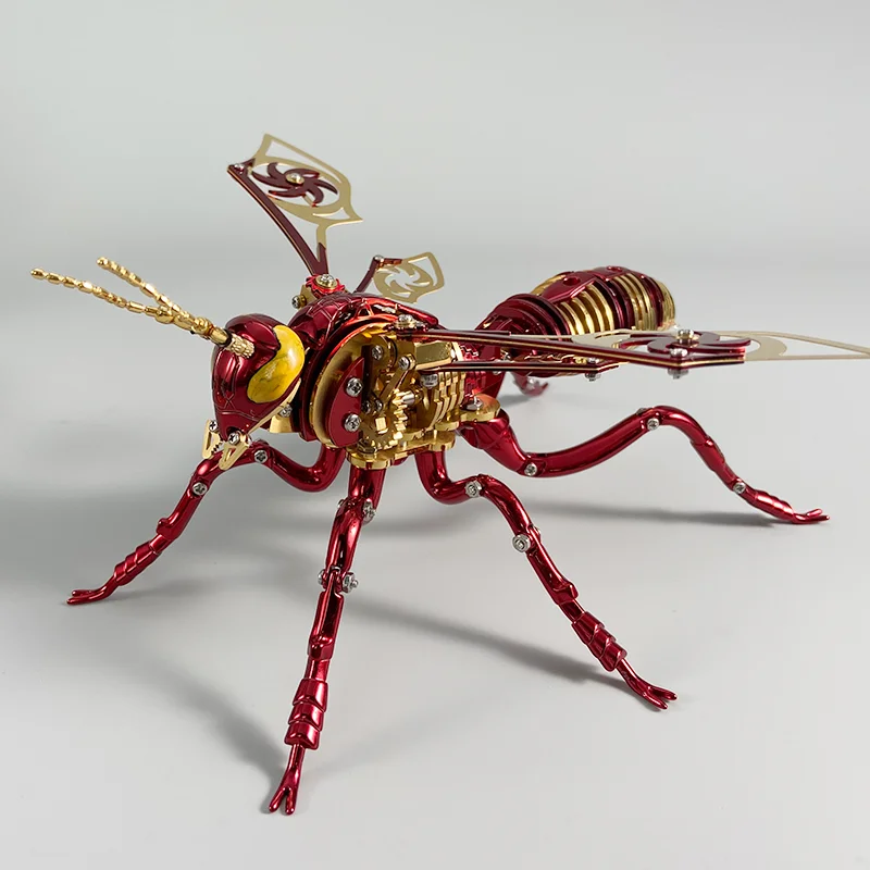 Punk 3D Wasp Stainless Steel Model Adult Assembly Kit Anti-Stress Metal Mechanical Insect Animal Toys Christmas Gift