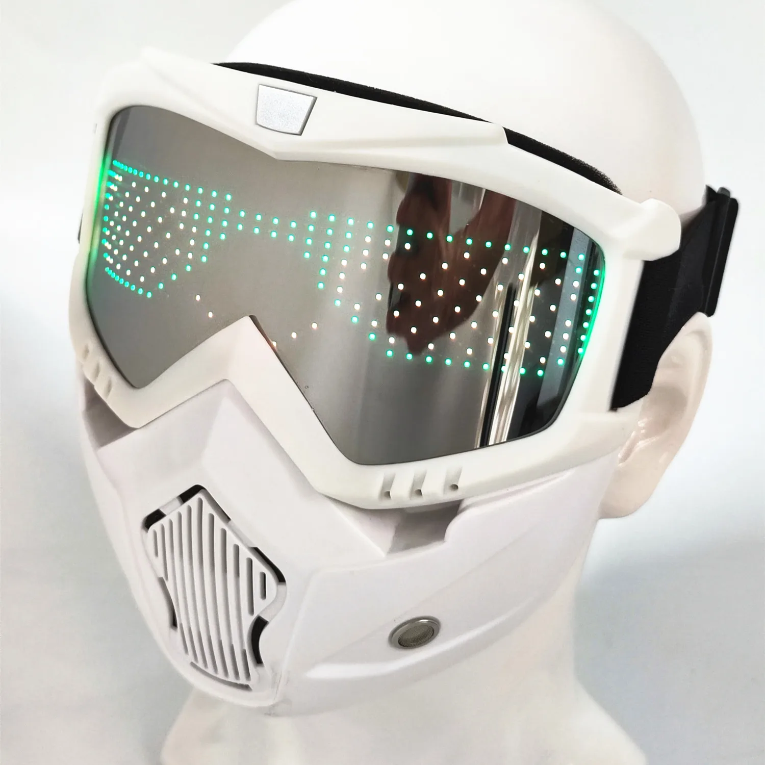 Punk Cyber Bluetooth App Led Mask Party Magic Flash Carnival Led Matrix Display Board Programmable Text Animation Light Punk Cyber Bluetooth App Led Mask Party Magic Flash Carnival Led Matrix Display Board Programmable Text Animation Light