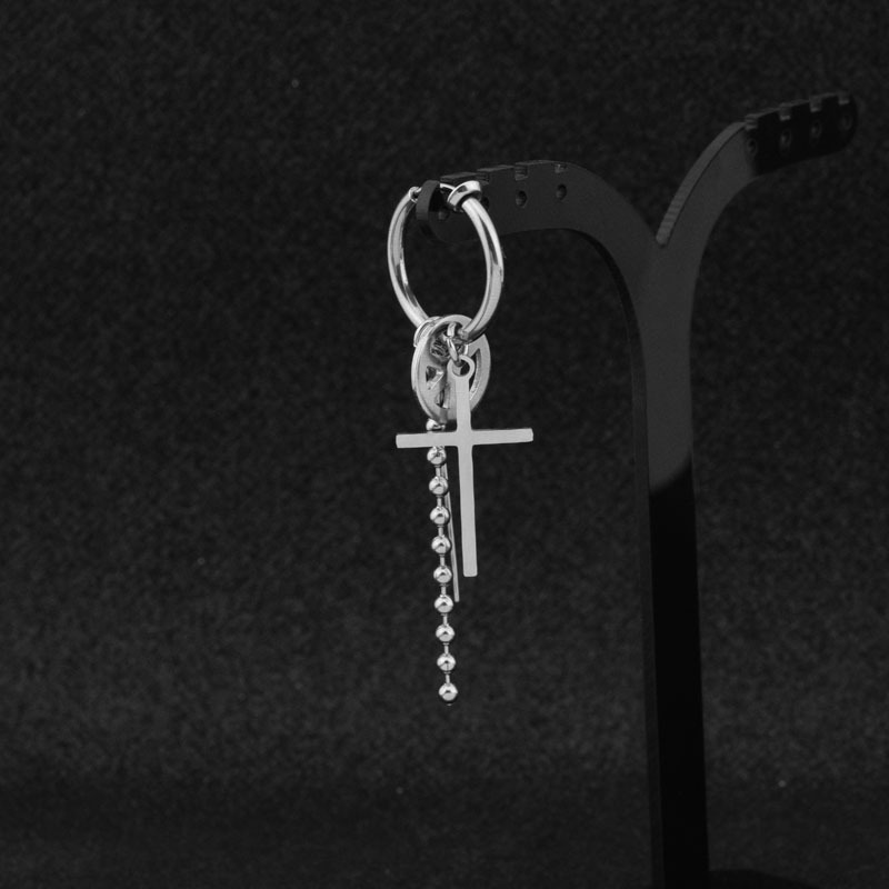 Punk Earring Unisex Single Spike Stainless Steel Cross Stud Earring Guys Jewelry Rock Hip Hop Grunge Punk Dagger Ear Punk Earring Unisex Single Spike Stainless Steel Cross Stud Earring Guys Jewelry Rock Hip Hop Grunge Punk Dagger Ear