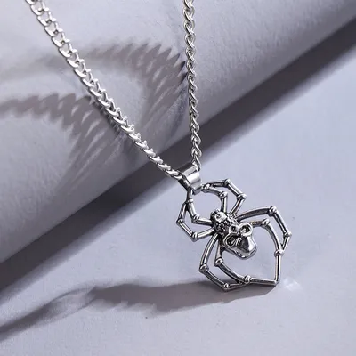 Punk Fashion Silver Spider Necklace Punk Fashion Silver Spider Necklace