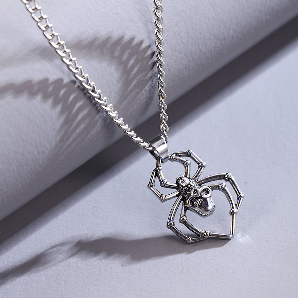Punk Fashion Silver Spider Necklace Punk Fashion Silver Spider Necklace