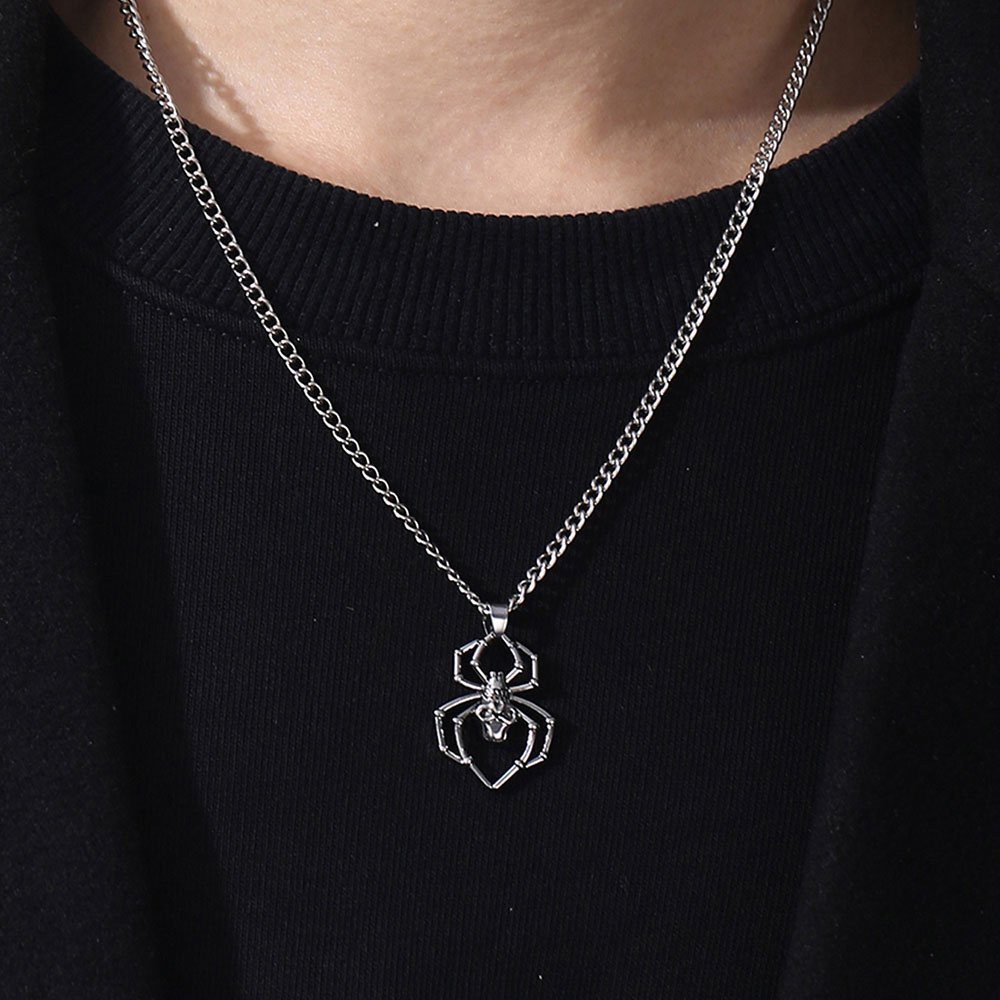 Punk Fashion Silver Spider Necklace Punk Fashion Silver Spider Necklace