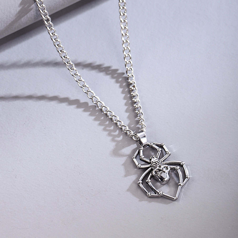 Punk Fashion Silver Spider Necklace Punk Fashion Silver Spider Necklace