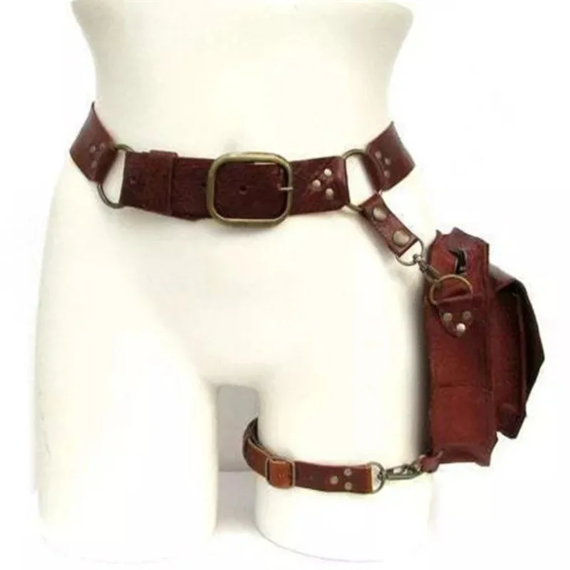 Punk Retro PU Waist Bag Casual Small Square Hip Packs For women's Crossbody Cross Multi-function Outdoor Leg Phone Pouch Punk Retro PU Waist Bag Casual Small Square Hip Packs For women's Crossbody Cross Multi-function Outdoor Leg Phone Pouch