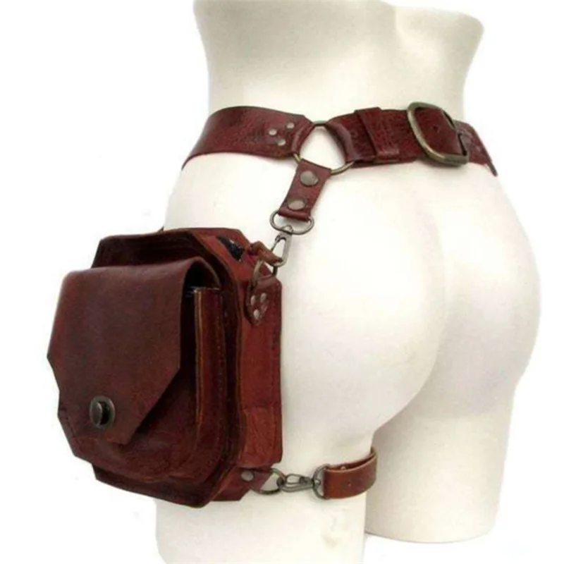 Punk Retro PU Waist Bag Casual Small Square Hip Packs For women's Crossbody Cross Multi-function Outdoor Leg Phone Pouch Punk Retro PU Waist Bag Casual Small Square Hip Packs For women's Crossbody Cross Multi-function Outdoor Leg Phone Pouch