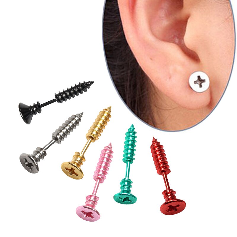 Punk Rock Stainless Screw Earrings (5pcs) Punk Rock Stainless Screw Earrings (5pcs)