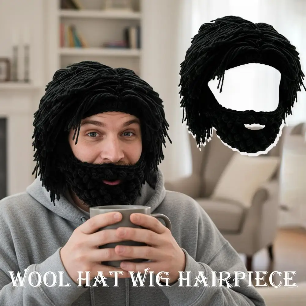 Punk-style Knitted Cap Funny Wig Beard Knitted Hats Hobo Mad Scientist Hip Hop Handmade Knit Warm Winter Cap Beanies Hat Punk-style Knitted Cap Funny Wig Beard Knitted Hats Hobo Mad Scientist Hip Hop Handmade Knit Warm Winter Cap Beanies Hat