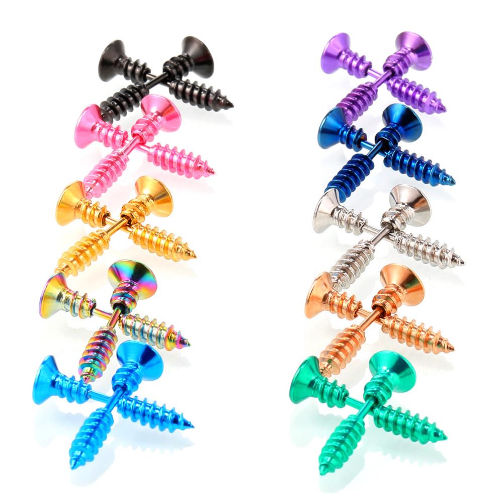 Punk Style Screw Stud Earrings (2 pcs) Punk Style Screw Stud Earrings (2 pcs)