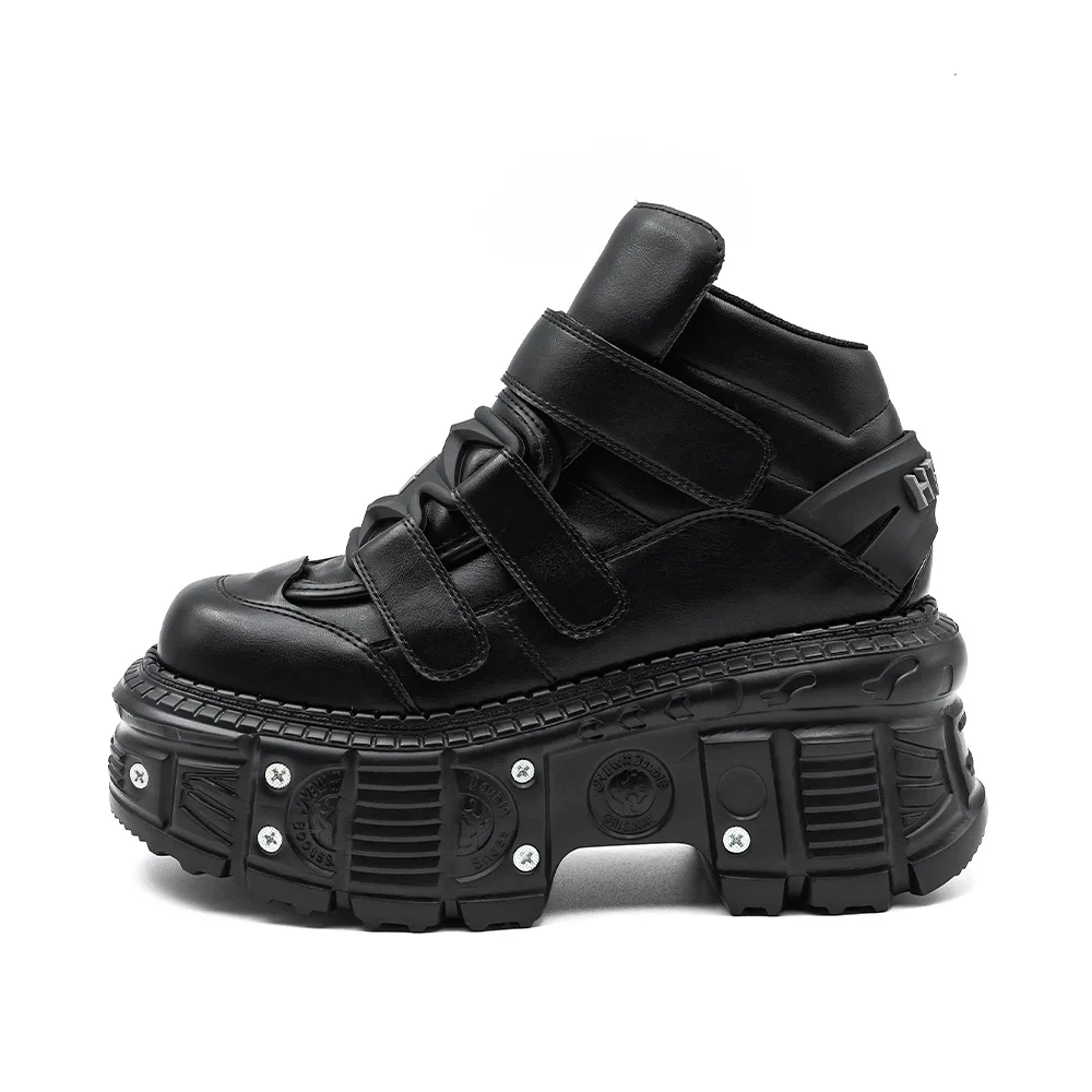 Punk Style Women Shoes Gothic Ankle Rock Boots Lace-up Heel Height 9CM Platform Shoes Woman Metal Decor Woman Sneakers Punk Style Women Shoes Gothic Ankle Rock Boots Lace-up Heel Height 9CM Platform Shoes Woman Metal Decor Woman Sneakers