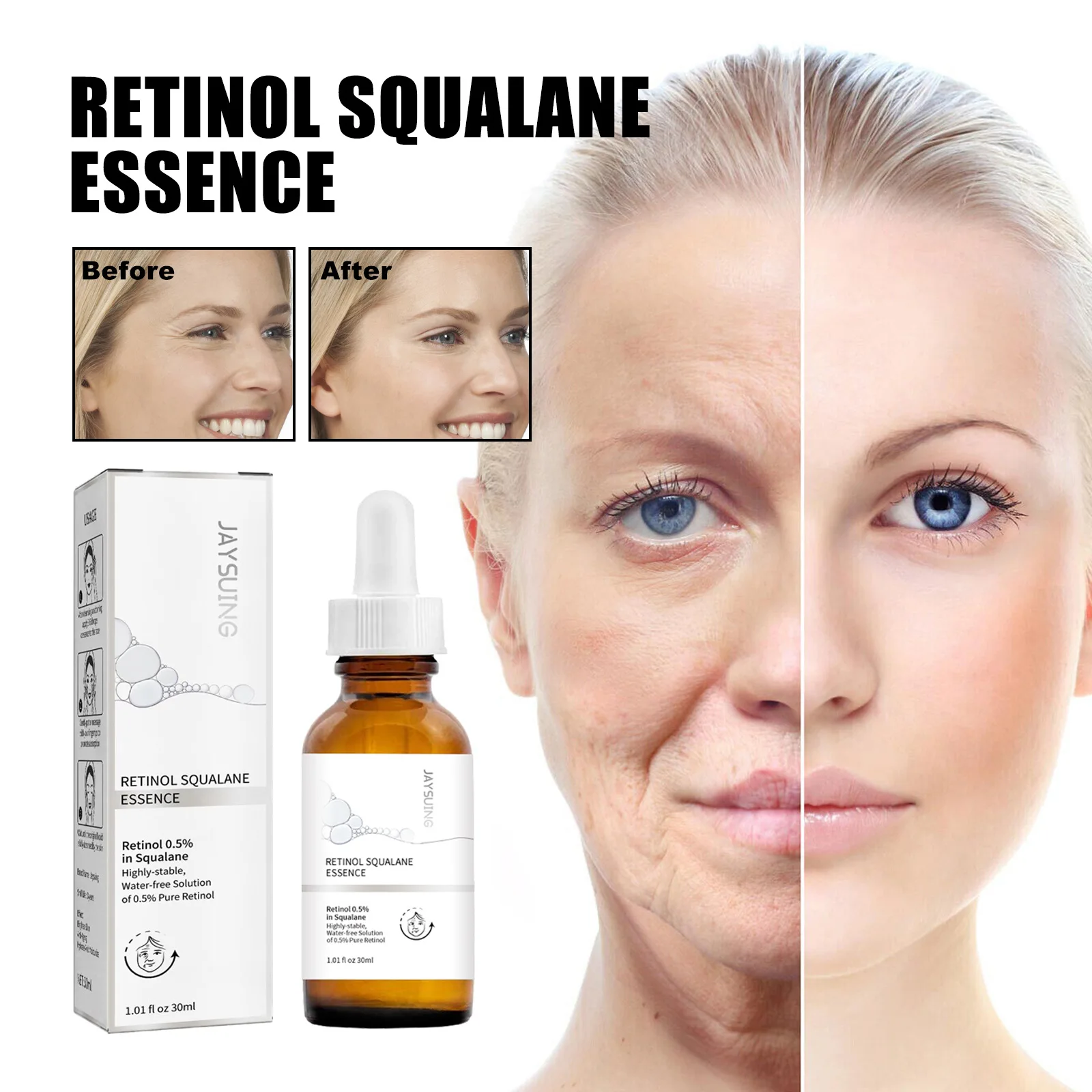 Pure Retinol Wrinkle Remover Face Serum Fade Fine Lines Anti-aging Essence Deep Moisturizing Whitening Firming Repair Pure Retinol Wrinkle Remover Face Serum Fade Fine Lines Anti-aging Essence Deep Moisturizing Whitening Firming Repair