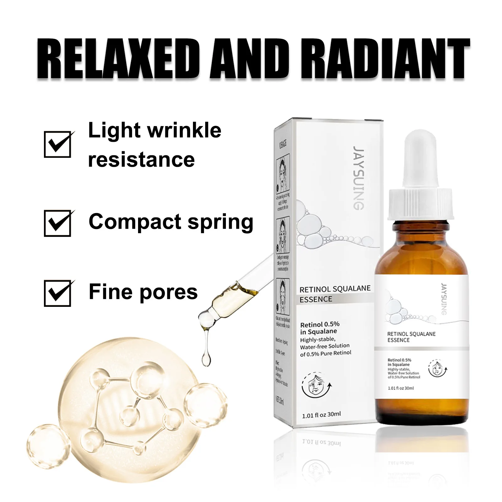 Pure Retinol Wrinkle Remover Face Serum Fade Fine Lines Anti-aging Essence Deep Moisturizing Whitening Firming Repair Pure Retinol Wrinkle Remover Face Serum Fade Fine Lines Anti-aging Essence Deep Moisturizing Whitening Firming Repair