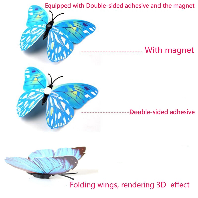 PVC 3D Butterfly Wall Decor 12pcs PVC 3D Butterfly Wall Decor 12pcs