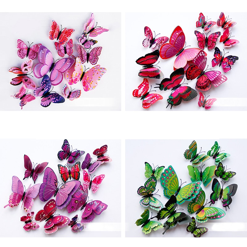 PVC 3D Butterfly Wall Decor 12pcs PVC 3D Butterfly Wall Decor 12pcs