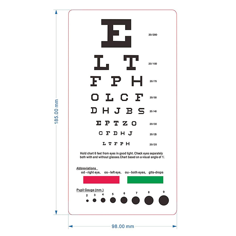 PVC Eye Check Up Board PVC Eye Check Up Board
