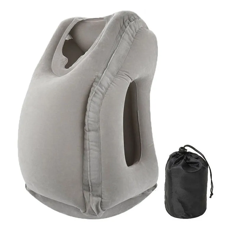PVC Inflatable Air Travel Pillow Portable Headrest Chin Support Cushions for Airplane Plane Car Office Rest Neck Nap
