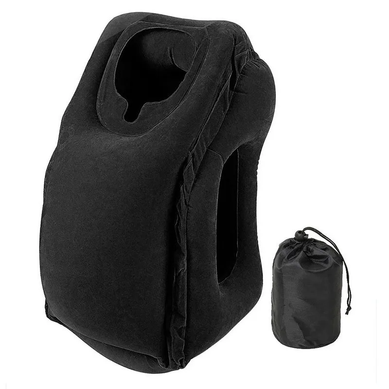 PVC Inflatable Air Travel Pillow Portable Headrest Chin Support Cushions for Airplane Plane Car Office Rest Neck Nap