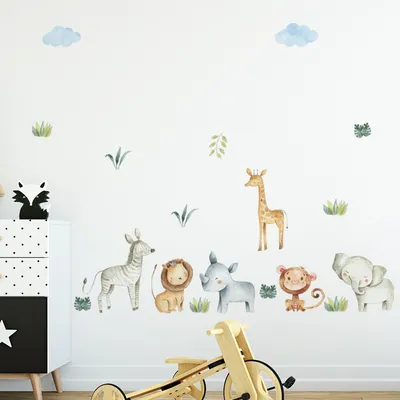 PVC Kids Safari Nursery Wall Stickers PVC Kids Safari Nursery Wall Stickers