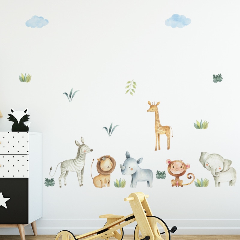 PVC Kids Safari Nursery Wall Stickers PVC Kids Safari Nursery Wall Stickers