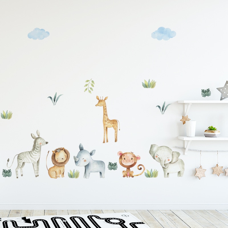 PVC Kids Safari Nursery Wall Stickers PVC Kids Safari Nursery Wall Stickers