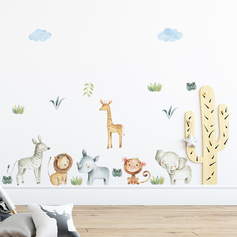 PVC Kids Safari Nursery Wall Stickers PVC Kids Safari Nursery Wall Stickers