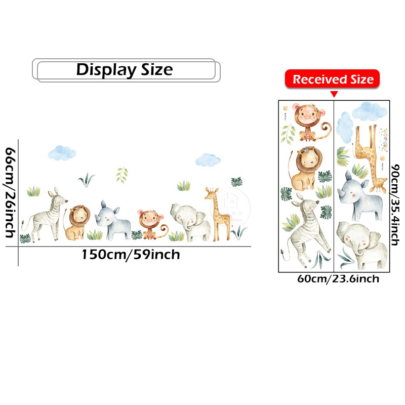 PVC Kids Safari Nursery Wall Stickers PVC Kids Safari Nursery Wall Stickers