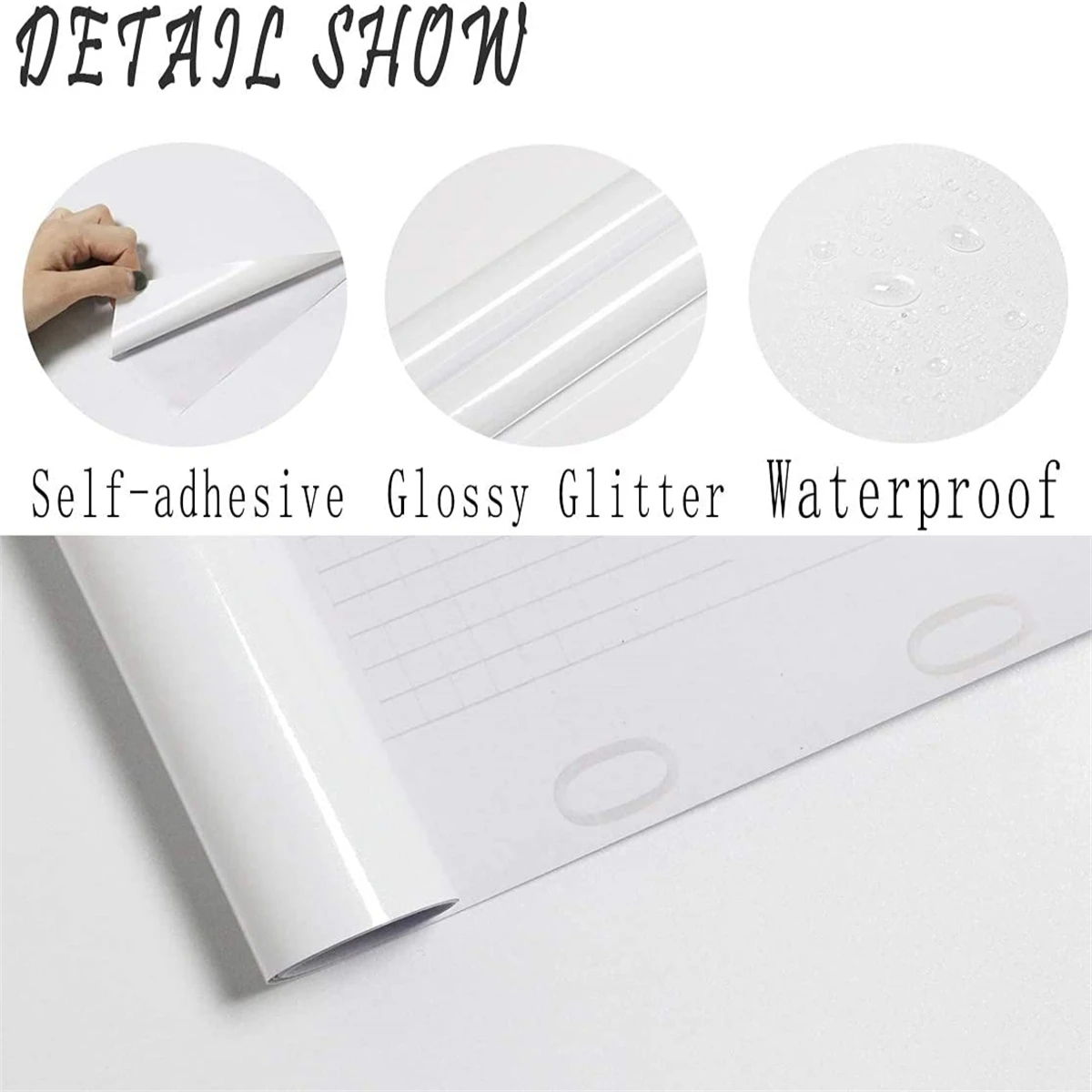 PVC Pearl Film Waterproof Wallpaper Room DIY Self-adhesive Wardrobe Kitchen High Gloss Paste Furniture Wall Stickers PVC Pearl Film Waterproof Wallpaper Room DIY Self-adhesive Wardrobe Kitchen High Gloss Paste Furniture Wall Stickers
