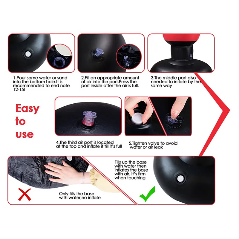 PVC Punching Bag Inflatable Boxing Bag Adults Kids Tumbler Sandbag Boxing Training Stress Relieving Sandbag