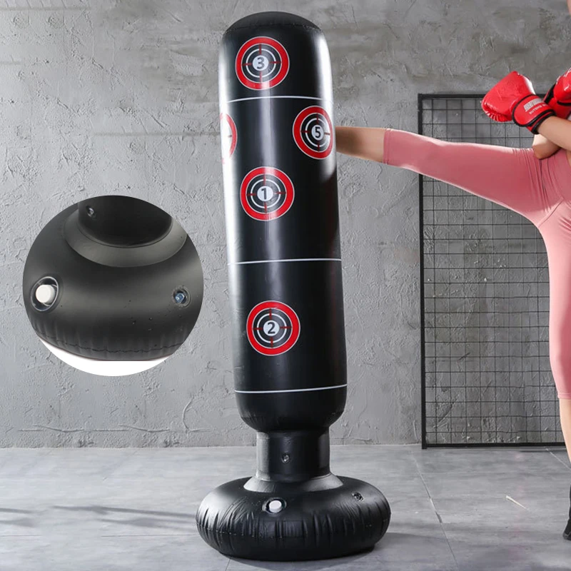 PVC Punching Bag Inflatable Boxing Bag Adults Kids Tumbler Sandbag Boxing Training Stress Relieving Sandbag