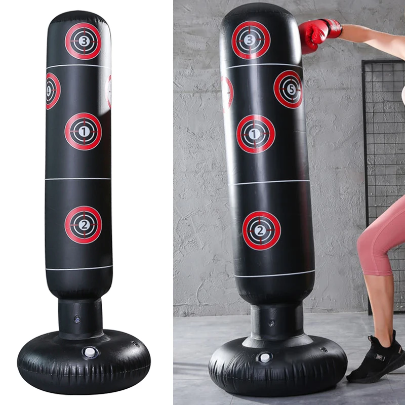 PVC Punching Bag Inflatable Boxing Bag Adults Kids Tumbler Sandbag Boxing Training Stress Relieving Sandbag
