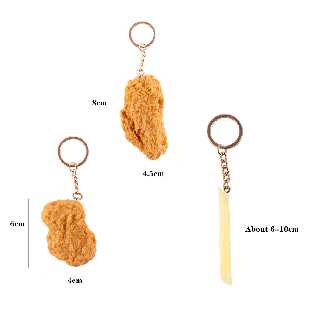 PVC Realistic Fried Chicken Keychain PVC Realistic Fried Chicken Keychain