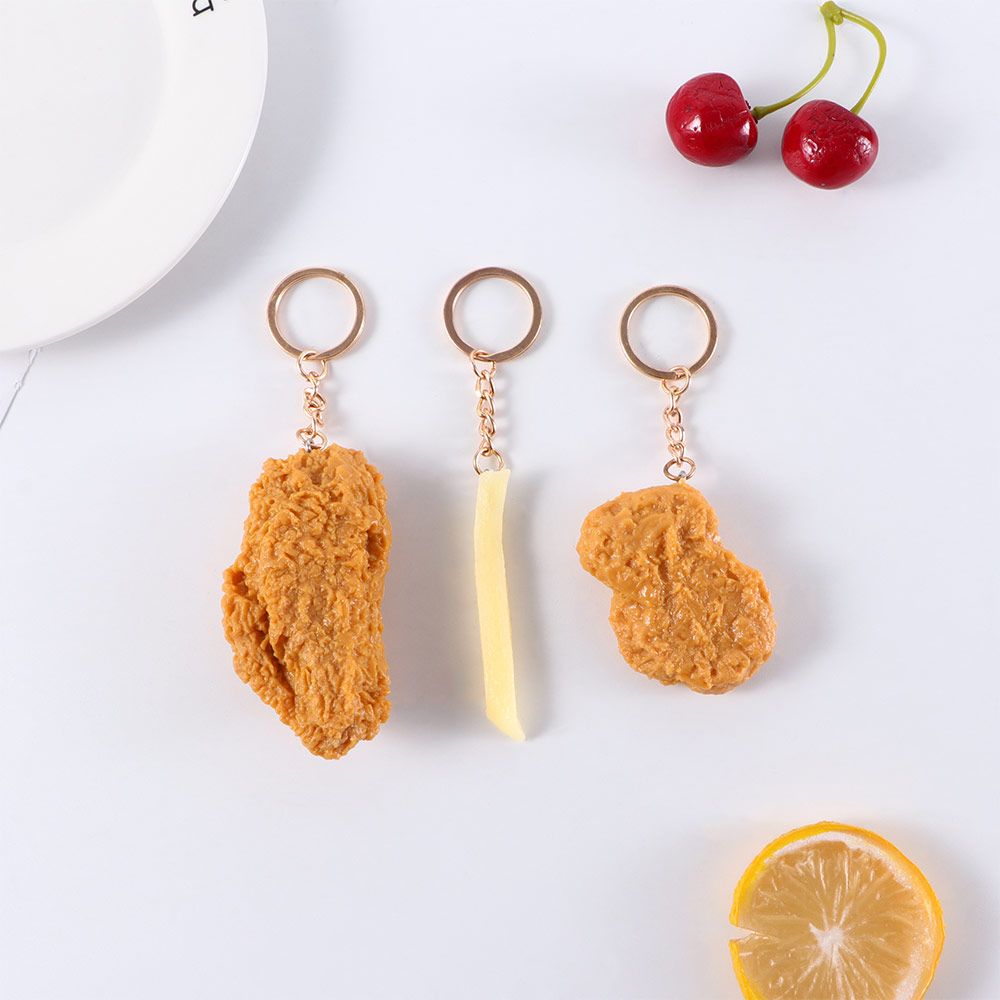 PVC Realistic Fried Chicken Keychain PVC Realistic Fried Chicken Keychain
