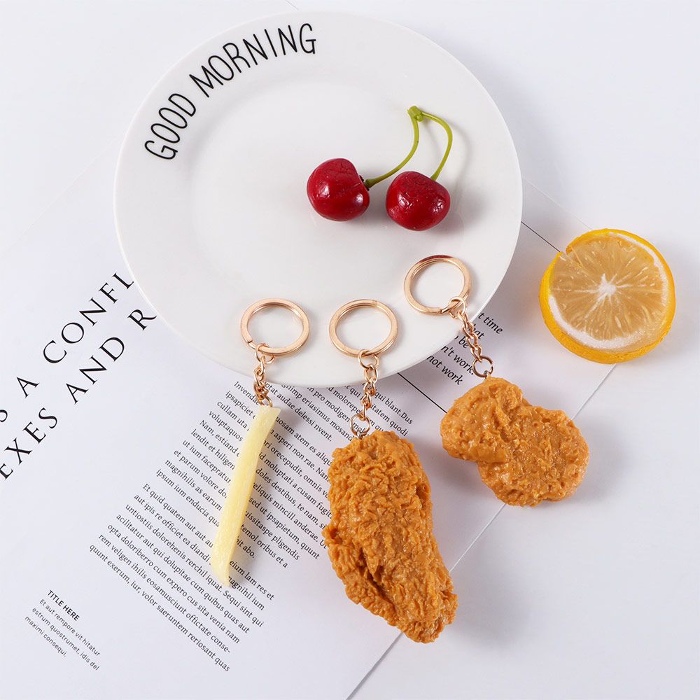PVC Realistic Fried Chicken Keychain PVC Realistic Fried Chicken Keychain