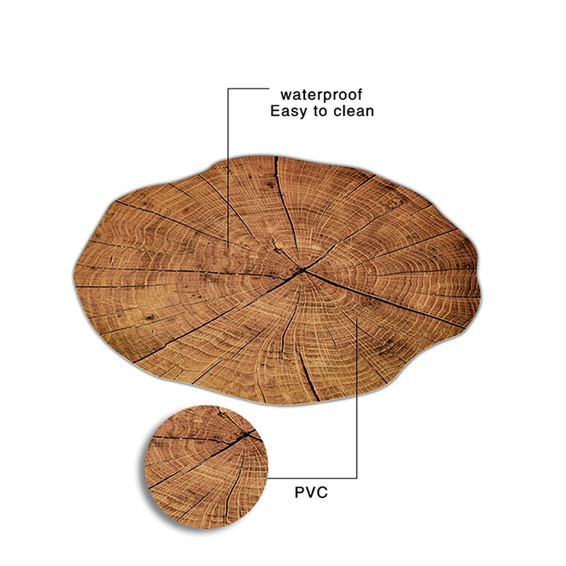 PVC Round Wooden Placemats (2pcs)