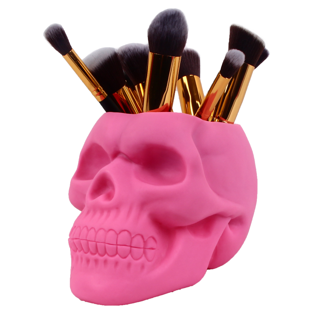 PVC Skull Makeup Brush Holder