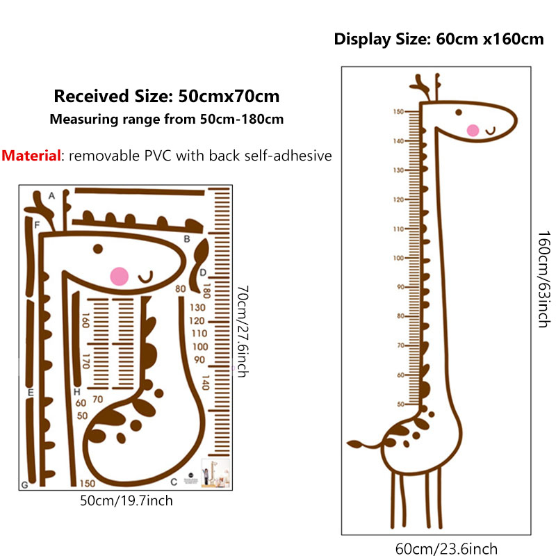 PVC Sticker Giraffe Growth Chart PVC Sticker Giraffe Growth Chart