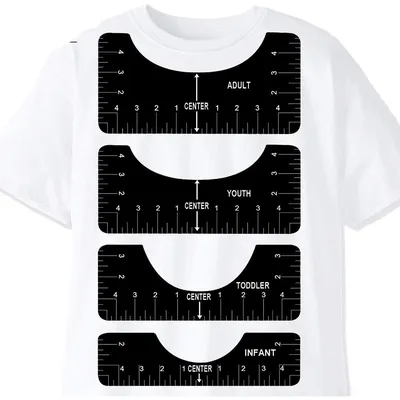 PVC T Shirt Alignment Rulers (4pcs)