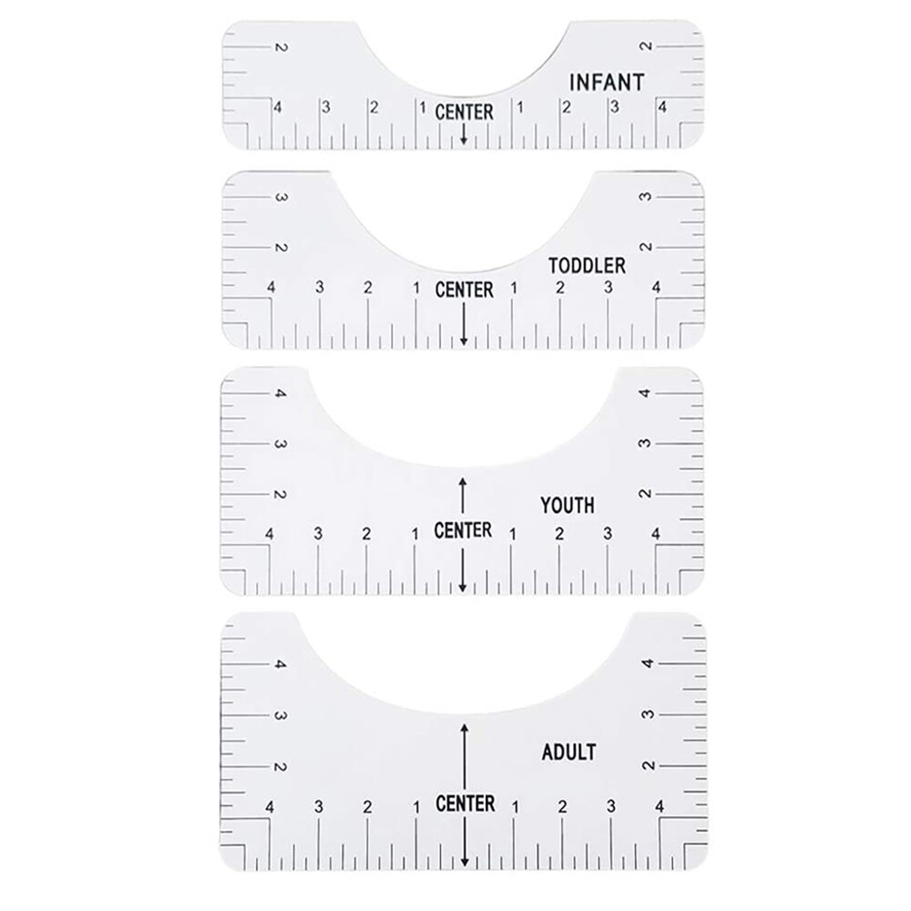 PVC T Shirt Alignment Rulers (4pcs)