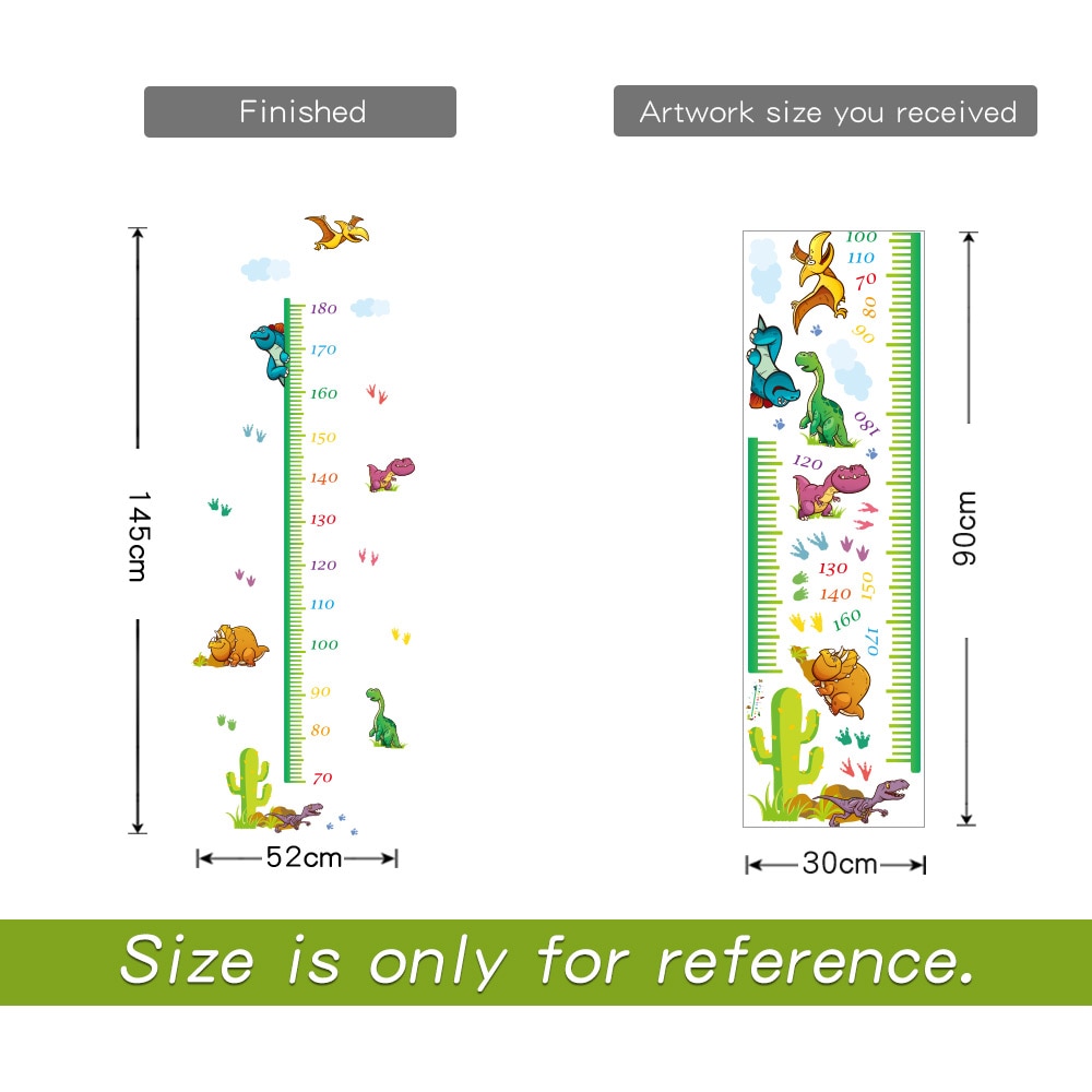 PVC Wall Dinosaur Height Chart PVC Wall Dinosaur Height Chart