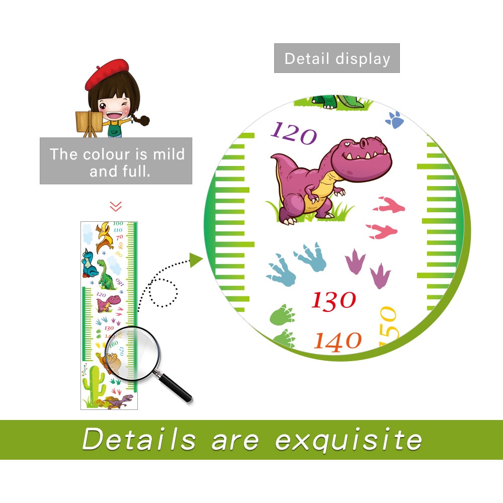 PVC Wall Dinosaur Height Chart PVC Wall Dinosaur Height Chart