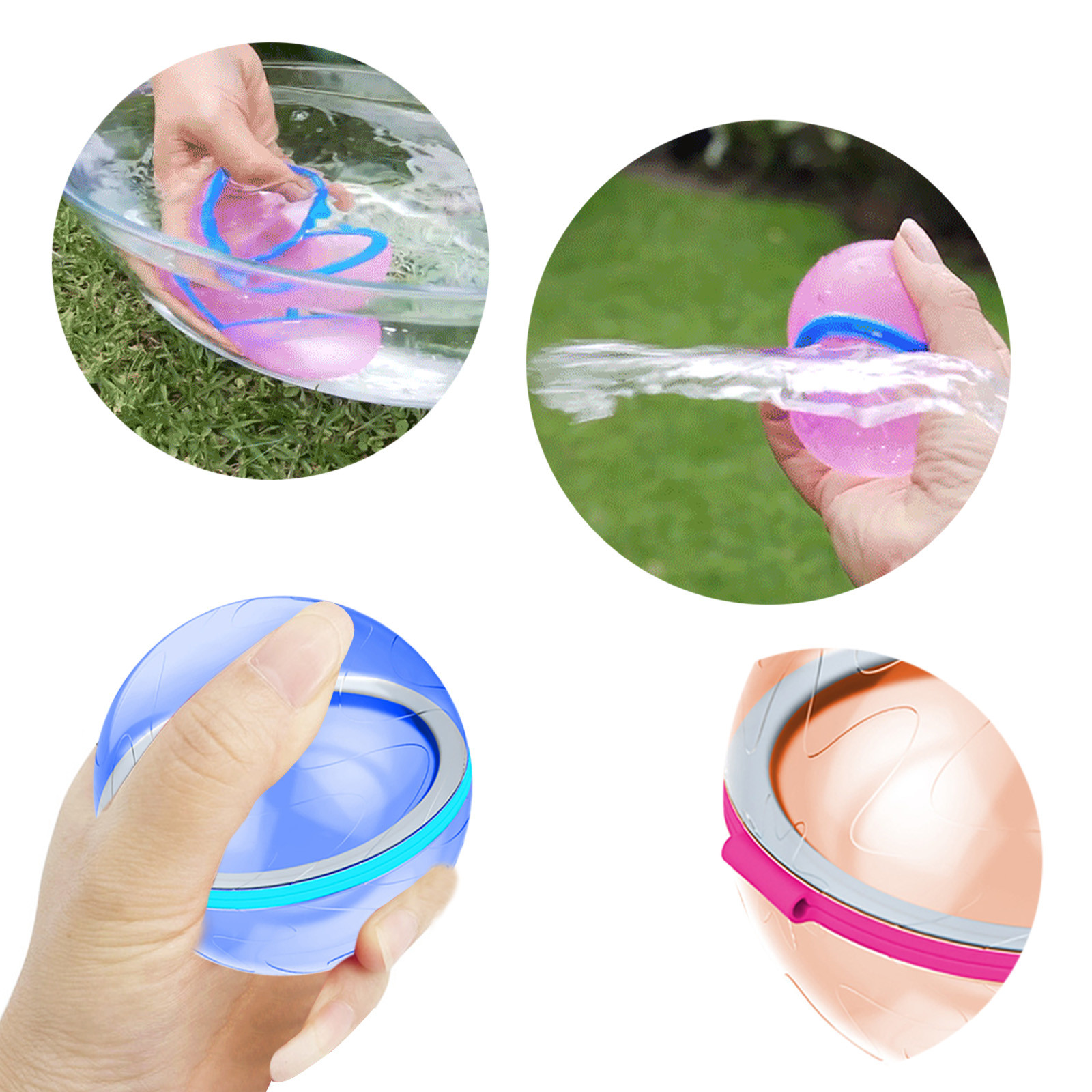Quick Fill Reusable Water Balloons (6Pcs) Quick Fill Reusable Water Balloons (6Pcs)