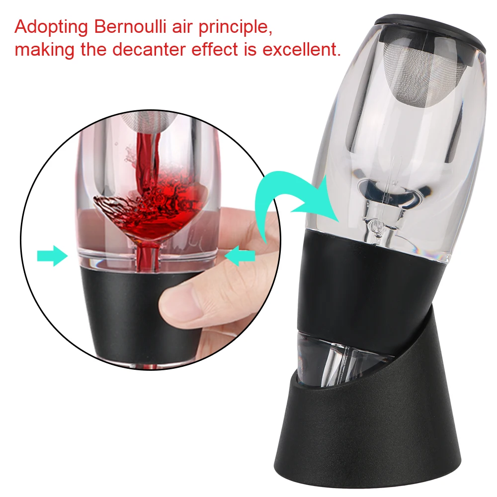 Quick Sobering Professional For Bar Party Kitchen Wine Decanter Pourer With Filter and Base Red Wine Whisky Aerator