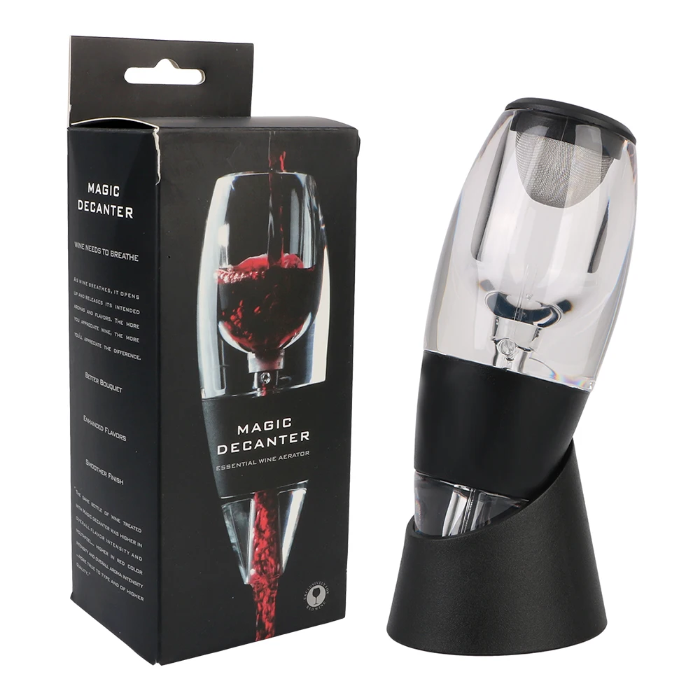Quick Sobering Professional For Bar Party Kitchen Wine Decanter Pourer With Filter and Base Red Wine Whisky Aerator