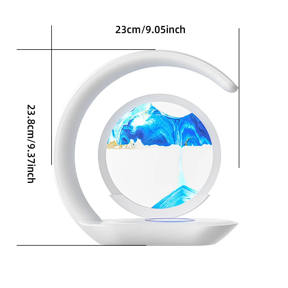 Quicksand Table Lamp Wireless Charging Desk Lamp 3D Hourglass Ornaments Sand Painting Night Light for Office Room Quicksand Table Lamp Wireless Charging Desk Lamp 3D Hourglass Ornaments Sand Painting Night Light for Office Room