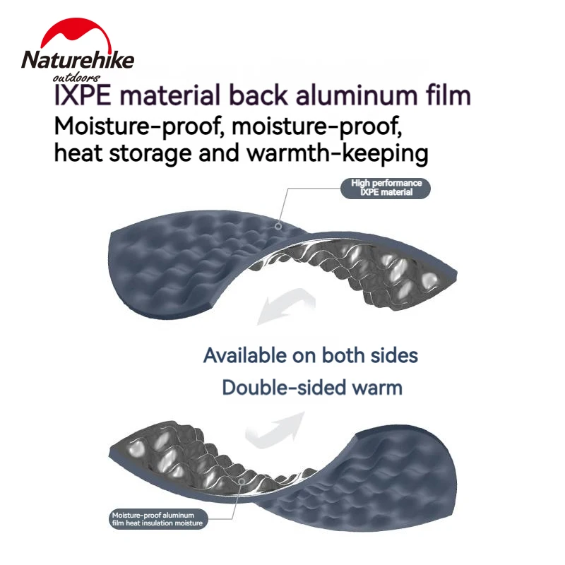 R2.2 Camping Folding Egg Trough Mat IXPE Aluminum Film Waterproof Outdoor Tent Moisture-proof Sleeping Pad Widened